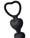 Chapelet Anal Cœur Silicone Noir  1 dosette de lubrifiant — Pocket Pleasure