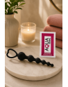 Chapelet Anal Cœur Silicone Noir  1 dosette de lubrifiant — Pocket Pleasure