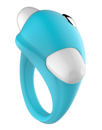 Cockring Vibrant Dauphin Bleu  1 dosette de lubrifiant — Pocket Pleasure