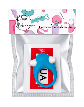 Cockring Vibrant Dauphin Bleu  1 dosette de lubrifiant — Pocket Pleasure