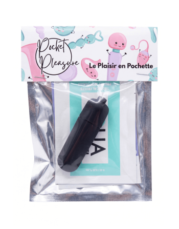 Mini Vibromasseur Bullet Noir  1 dosette lubrifiant — Pocket Pleasure