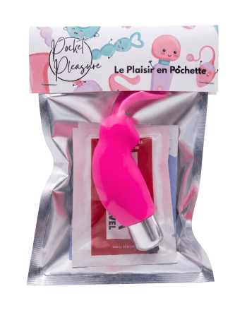 Mini Stimulateur Clitoridien Lapin Rose  1 dosette lubrifiant — Pocket Pleasure
