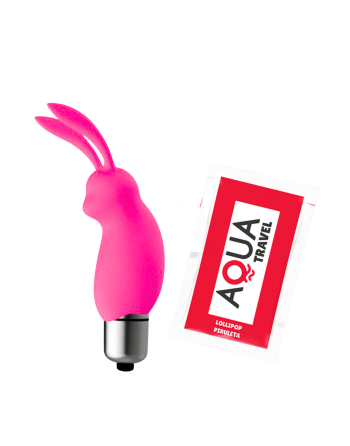 Mini Stimulateur Clitoridien Lapin Rose  1 dosette lubrifiant — Pocket Pleasure