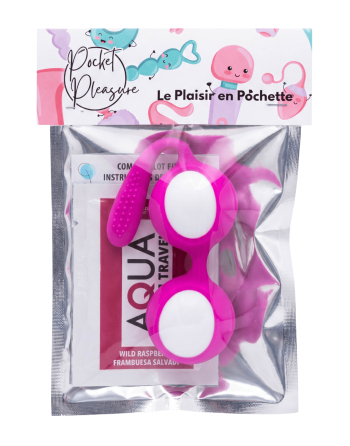 Boules de Geisha Fuchsia Silicone  1 dosette lubrifiant — Pocket Pleasure