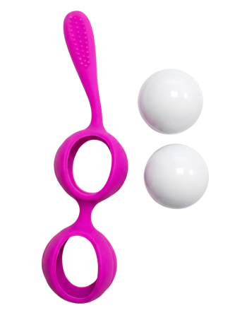 Boules de Geisha Fuchsia Silicone  1 dosette lubrifiant — Pocket Pleasure