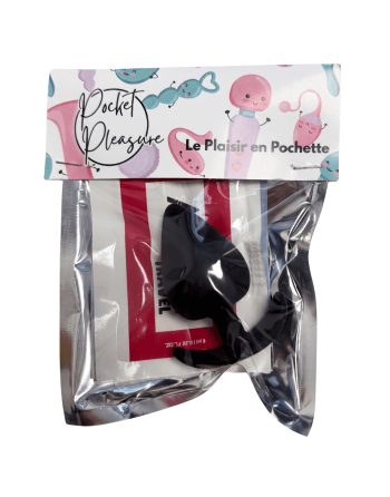Plug Anal Silicone Noir XS Pocket Pleasure  1 dosette de lubrifiant