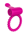 Anneau rose vibrant silicone avec langue picot Pocket Pleasure  1 dosette de lubrifiant
