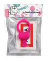 Anneau rose vibrant silicone avec langue picot Pocket Pleasure  1 dosette de lubrifiant