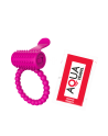 Anneau rose vibrant silicone avec langue picot Pocket Pleasure  1 dosette de lubrifiant