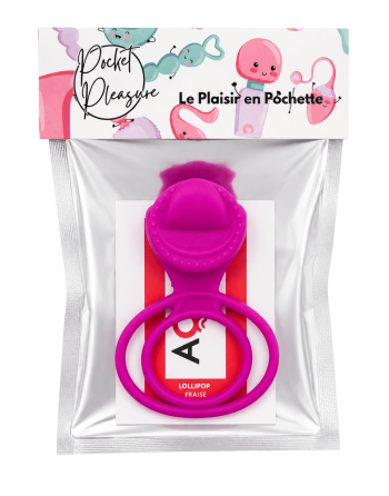 Anneau vibrant 1 seul mode de vibration très extensible rose Pocket Pleasure  1 dosette de lubrifiant