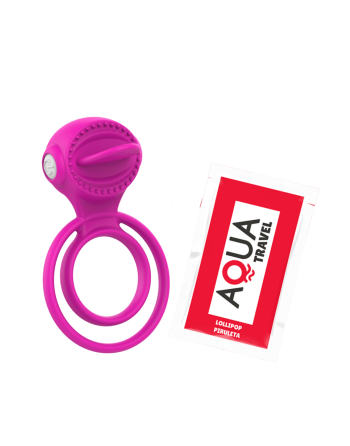 Anneau vibrant 1 seul mode de vibration très extensible rose Pocket Pleasure  1 dosette de lubrifiant