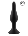 Plug Anal Noir en Silicone XL avec Ventouse Taille XL 15 cm Pocket Pleasure  1 dosette de lubrifiant