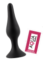 Plug Anal Noir en Silicone XL avec Ventouse Taille XL 15 cm Pocket Pleasure  1 dosette de lubrifiant