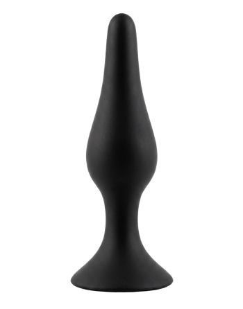 Plug Anal Noir en Silicone XL avec Ventouse Taille XL 15 cm Pocket Pleasure  1 dosette de lubrifiant