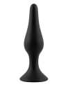 Plug Anal Noir en Silicone XL avec Ventouse Taille XL 15 cm Pocket Pleasure  1 dosette de lubrifiant