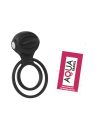 Anneau vibrant 1 seul mode de vibration très extensible noir Pocket Pleasure  1 dosette de lubrifiant