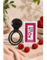 Anneau vibrant 1 seul mode de vibration très extensible noir Pocket Pleasure  1 dosette de lubrifiant