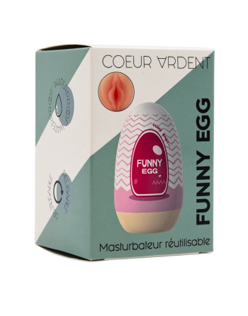 Gaine Masturbatrice Réutilisable FUNNY EGG – Design Réaliste Vagin lèvres épaisses