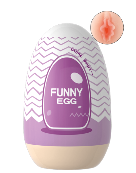 Gaine Masturbatrice Réutilisable FUNNY EGG – Design Réaliste Vagin lèvres charnus