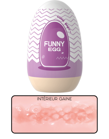 Gaine Masturbatrice Réutilisable FUNNY EGG – Design Réaliste Vagin lèvres charnus