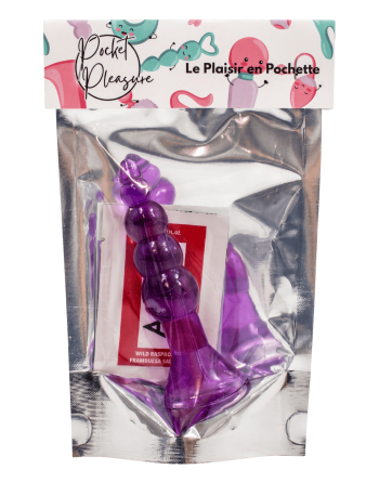 Plug Anal Ventouse Boules Jelly 11 cm Pocket Pleasure 1 dosette lubrifiant