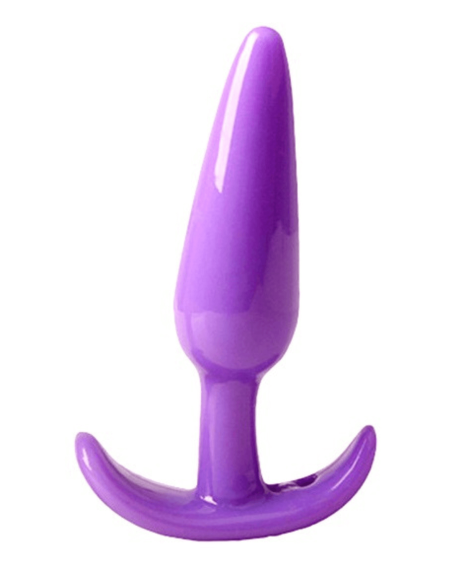 Plug anal violet souple base évasée Pocket Pleasure  1 dosette de lubrifiant