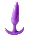 Plug anal violet souple base évasée Pocket Pleasure  1 dosette de lubrifiant