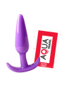 Plug anal violet souple base évasée Pocket Pleasure  1 dosette de lubrifiant