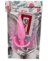 Plug anal rose souple base évasée Pocket Pleasure  1 dosette lubrifiant