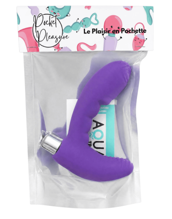 Vibromasseur anal violet stimulateur de prostate Pocket Pleasure  1 dosette lubrifiant