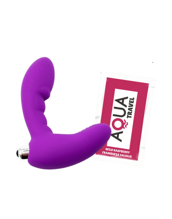 Vibromasseur anal violet stimulateur de prostate Pocket Pleasure  1 dosette lubrifiant