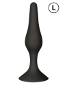Plug Anal Noir en Silicone L avec Ventouse Taille L 12,7 cm Pocket Pleasure  1 dosette de lubrifiant