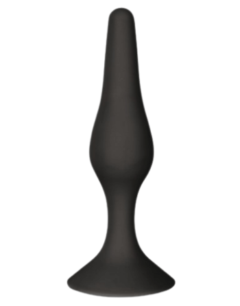 Plug Anal Noir en Silicone L avec Ventouse Taille L 12,7 cm Pocket Pleasure  1 dosette de lubrifiant
