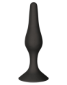 Plug Anal Noir en Silicone L avec Ventouse Taille L 12,7 cm Pocket Pleasure  1 dosette de lubrifiant