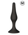 Plug Anal Noir en Silicone M avec Ventouse Taille M 11,3 cm Pocket Pleasure  1 dosette de lubrifiant