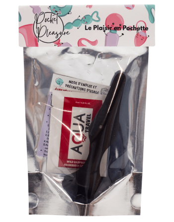 Plug Anal Noir en Silicone M avec Ventouse Taille M 11,3 cm Pocket Pleasure  1 dosette de lubrifiant