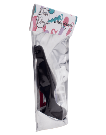 Plug Anal Noir en Silicone M avec Ventouse Taille M 11,3 cm Pocket Pleasure  1 dosette de lubrifiant