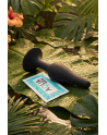 Plug Anal Noir en Silicone M avec Ventouse Taille M 11,3 cm Pocket Pleasure  1 dosette de lubrifiant