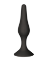 Plug Anal Noir en Silicone M avec Ventouse Taille M 11,3 cm Pocket Pleasure  1 dosette de lubrifiant