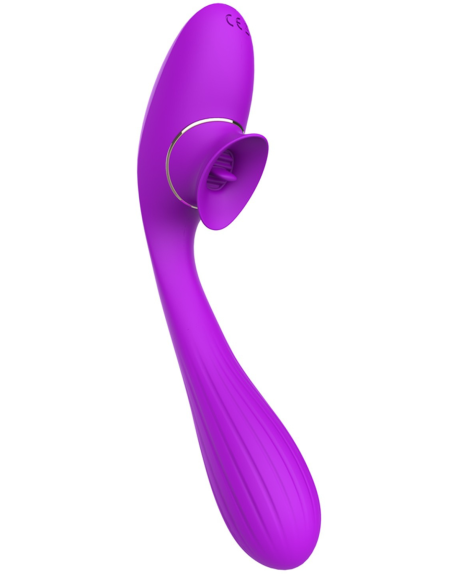 Stimulateur Clitoridien avec langue  Vibromasseur Point G 2-en-1 DISA Violet Cœur Ardent