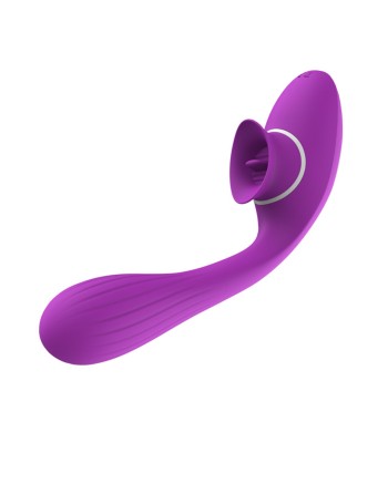 Stimulateur Clitoridien avec langue  Vibromasseur Point G 2-en-1 DISA Violet Cœur Ardent