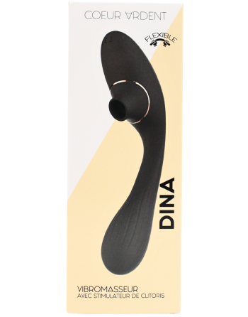 Stimulateur Clitoridien  Vibromasseur Point G 2-en-1 DINA Noir