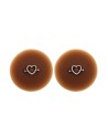Paire de cache-tétons piercing barre coeur faux diamant peau foncée 