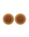Paire de cache-tétons piercing barre coeur faux diamant peau métisse 