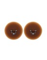 Paire de cache-tétons piercing barre demi-anneau faux diamant peau foncée 