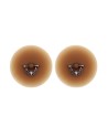 Paire de cache-tétons piercing barre demi-anneau faux diamant peau métisse 
