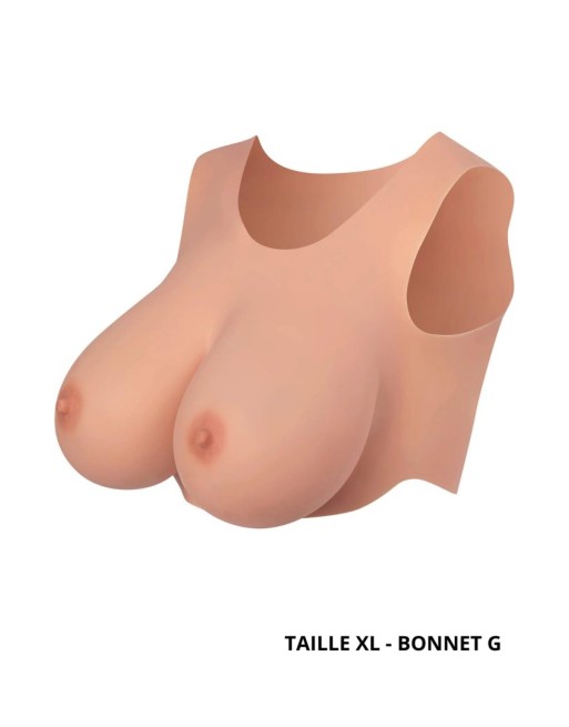 Buste seins réaliste couleur peau claire Taille XL Bonnet G 