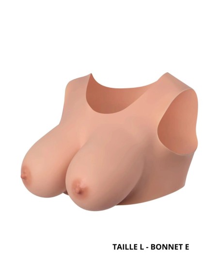 Buste seins réaliste couleur peau claire Taille L Bonnet E 
