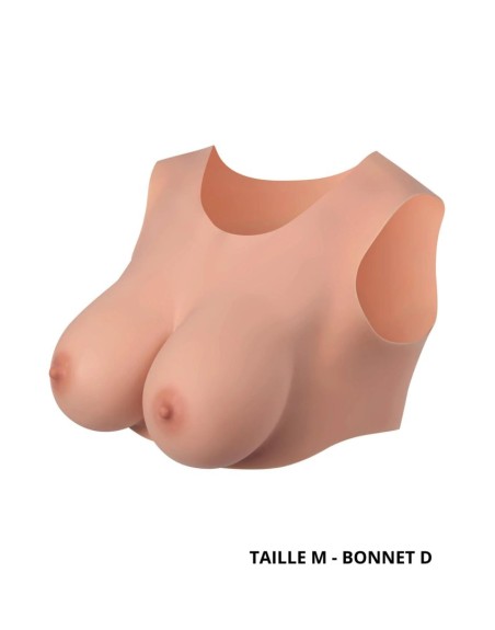 Buste seins réaliste couleur peau claire Taille M Bonnet D 