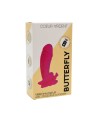 BUTTERFLY, Mini Vibromasseur avec stimulateur clitoridien Papillon rose USB, avec télécommande
